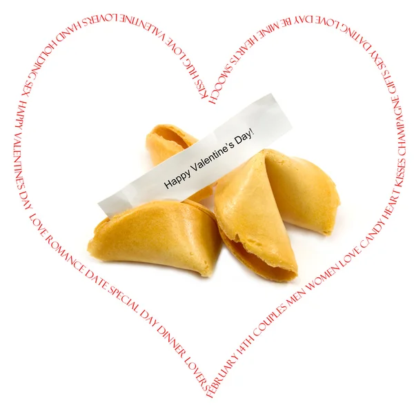 Fortune Cookie Valentine's Day Concept — Stock Photo, Image