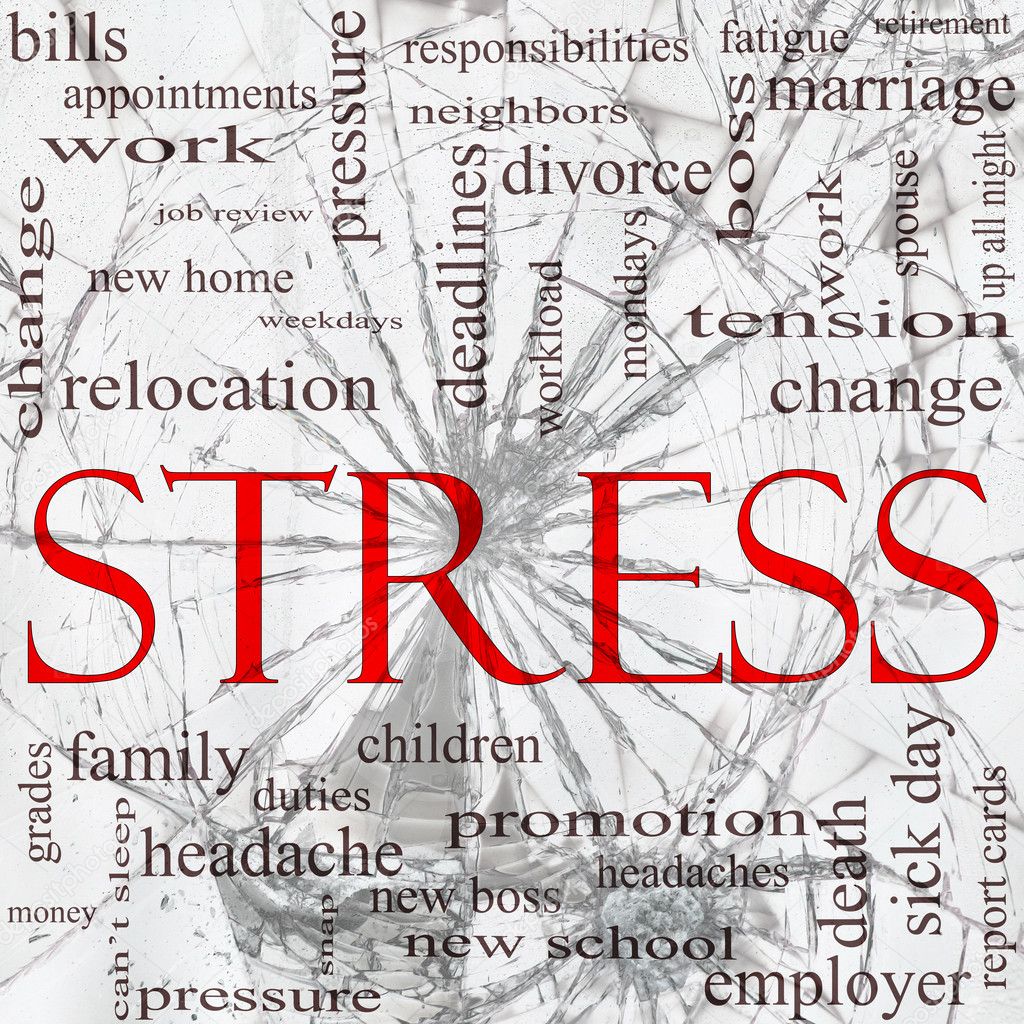 Stress Shattered Glass Word Cloud Concept