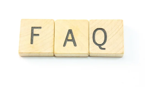Drewniane klocki FAQ — Zdjęcie stockowe
