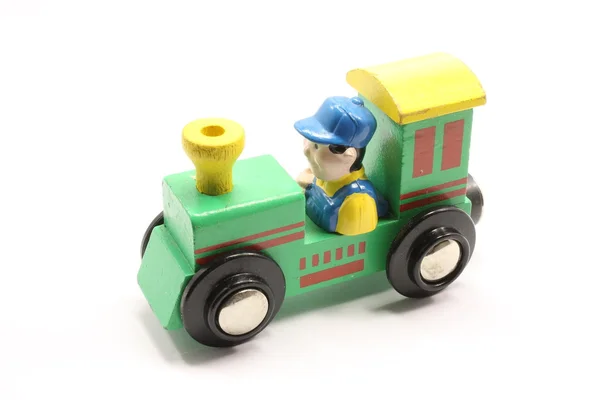 Yeşil oyuncak tren — Stok fotoğraf