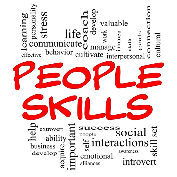 Skills Word Cloud Concept in Red Caps — Stock Photo, Image