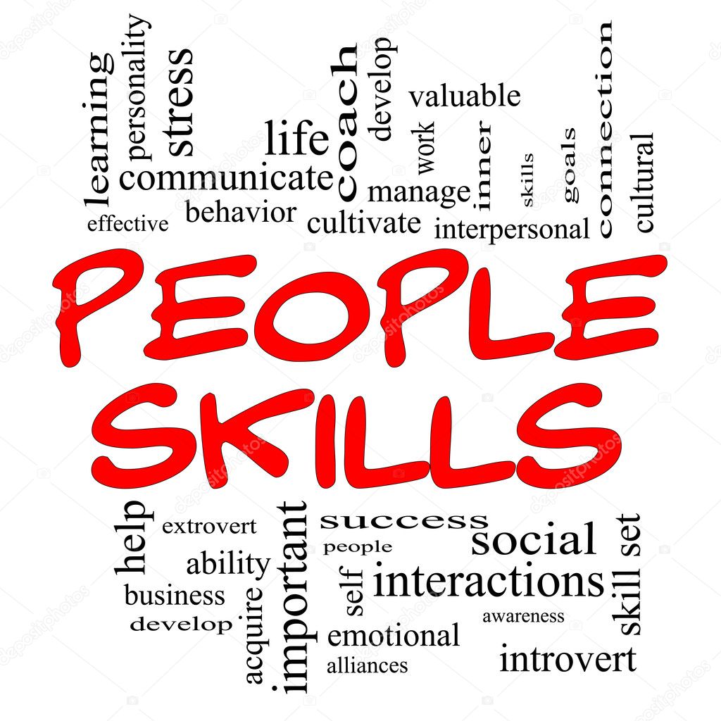 Skills Word Cloud Concept in Red Caps