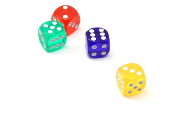 Four Colored Dice clipart