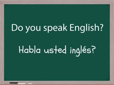 Do you speak English in Spanish clipart
