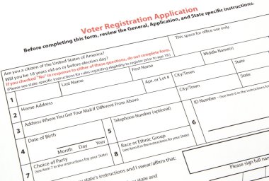 Voter registration form clipart