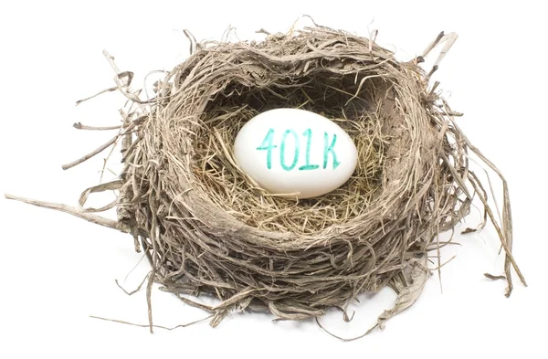 Bird's nest met ei 401k — Stockfoto