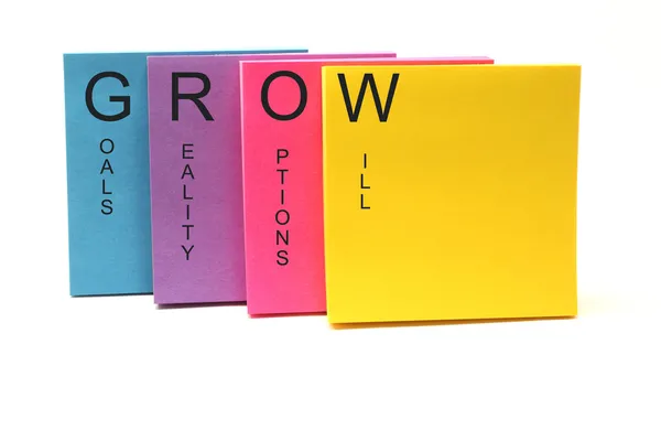 GROW Concept Sticky Notes — Stock Photo, Image