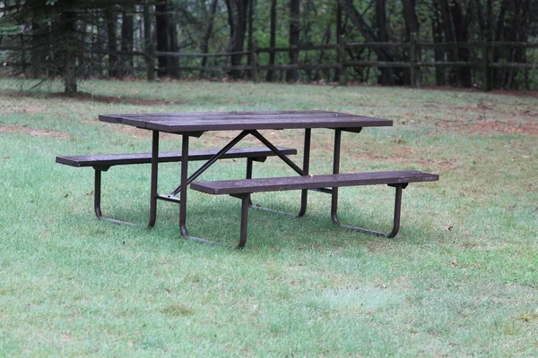 Piknikový stůl v parku — Stock fotografie