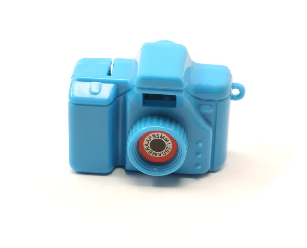 Modré hračka fotoaparát — Stock fotografie