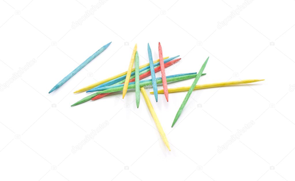 Pile of colorful toothpicks