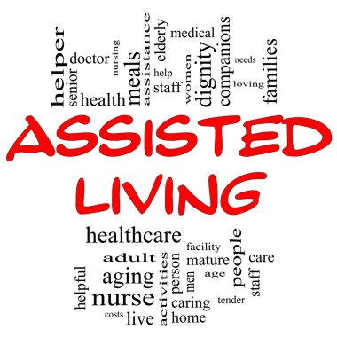 Assisted Living Concept in Red and Black clipart