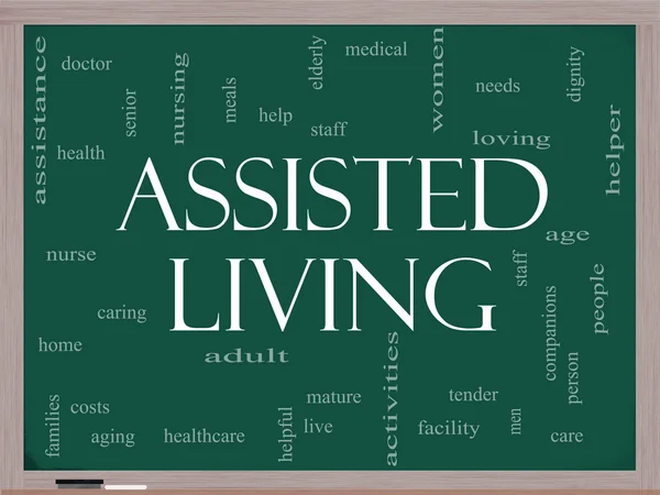 Assisted Living Concept on a blackboard — Stock Photo, Image