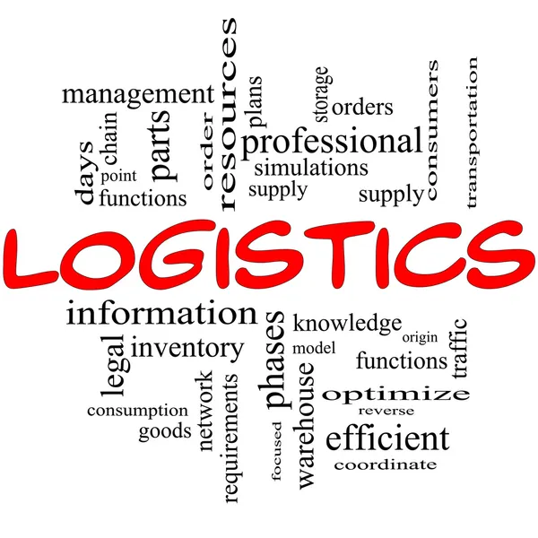 Logistiek concept in rood en zwart — Stockfoto
