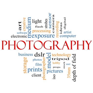 Photography word cloud concept clipart