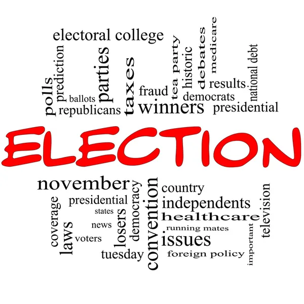 Концепция выборов в красном и черном — стоковое фото
