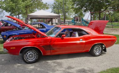 Turuncu dodge challenger