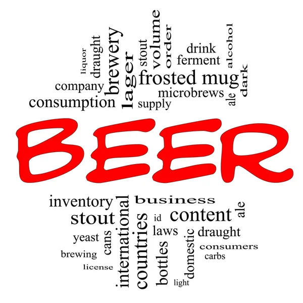 stock image Beer Word Cloud Concept in red and black
