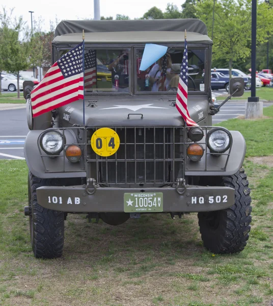 Vintage US Army Truck Front View Stock Picture