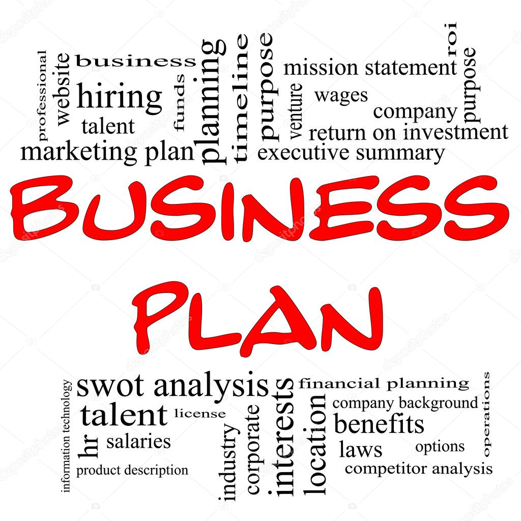Business Plan Word Cloud in Red & Black