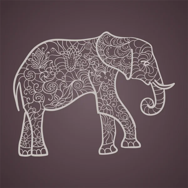 Elefant med blommiga mönster Royaltyfria illustrationer