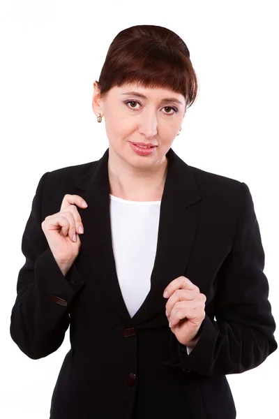 Geschäftsfrau über weißem Hintergrund — Stockfoto
