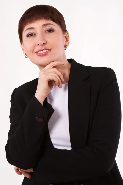 Donna d'affari su sfondo bianco — Foto Stock
