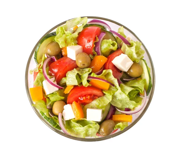 Salada grega close-up isolada em branco — Fotografia de Stock