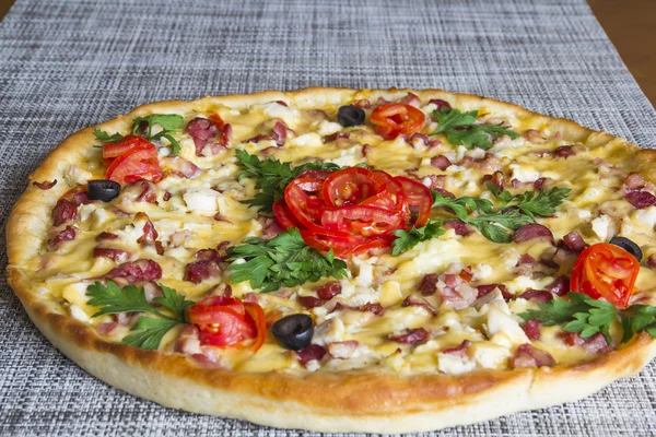Pizza with a decoration — Stock Photo, Image
