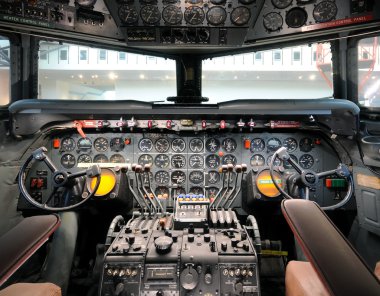 Old airplane cockpit clipart