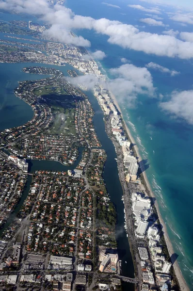迈阿密海岸鸟瞰图 — 图库照片