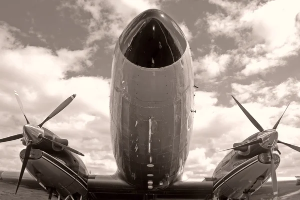 Retro airplane front view — Stock Photo, Image