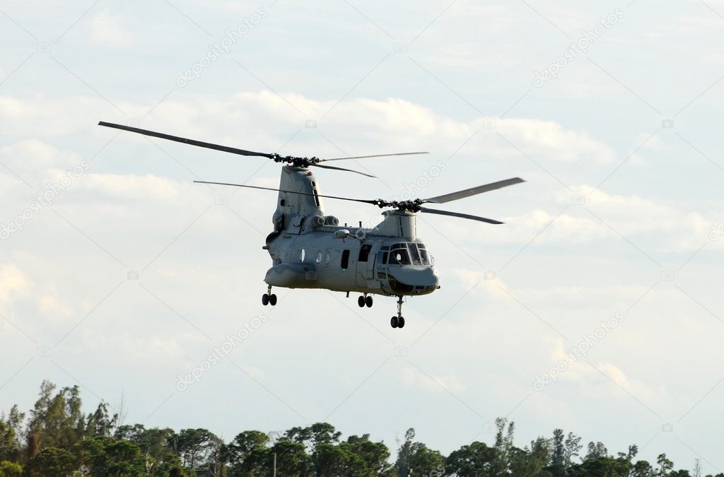Military helicopter on a mission