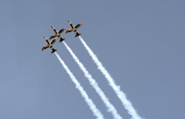 Jetfighters in formation clipart