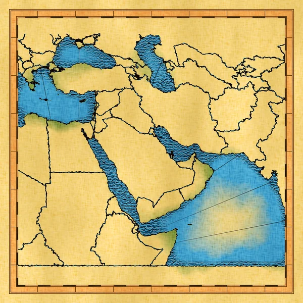 Mapa do Médio Oriente — Fotografia de Stock