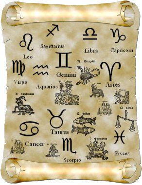 Zodiac scroll clipart