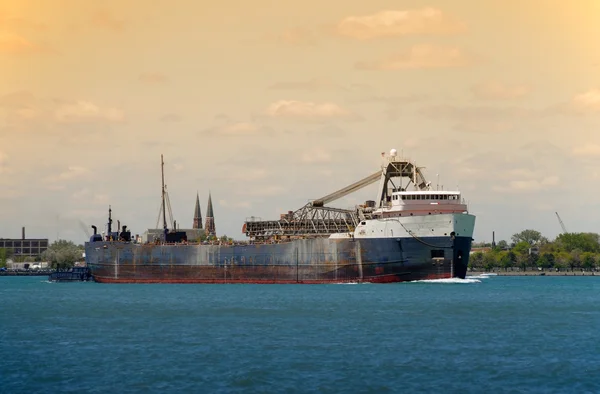 Barge in twilight — Stock Photo, Image
