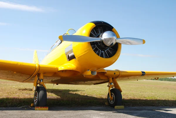 Vintage yellow airplane — Stock Photo, Image