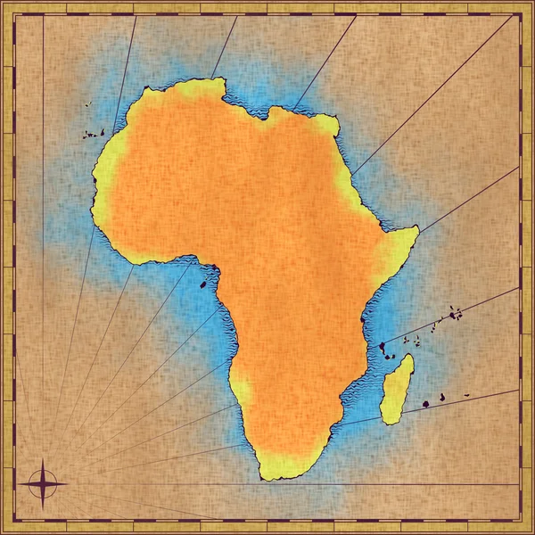 Antikt kort over Afrika - Stock-foto