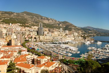 Panoramic view of Nice and Monte Carlo clipart