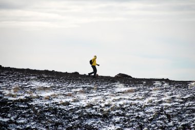 Jogger On Mount Etna clipart