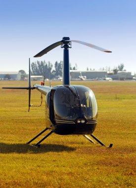 Helicopter on the ground clipart