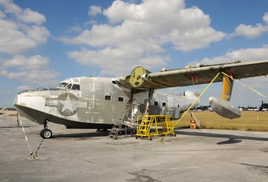 Old flying boat clipart