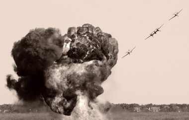 Aerial bombardment clipart