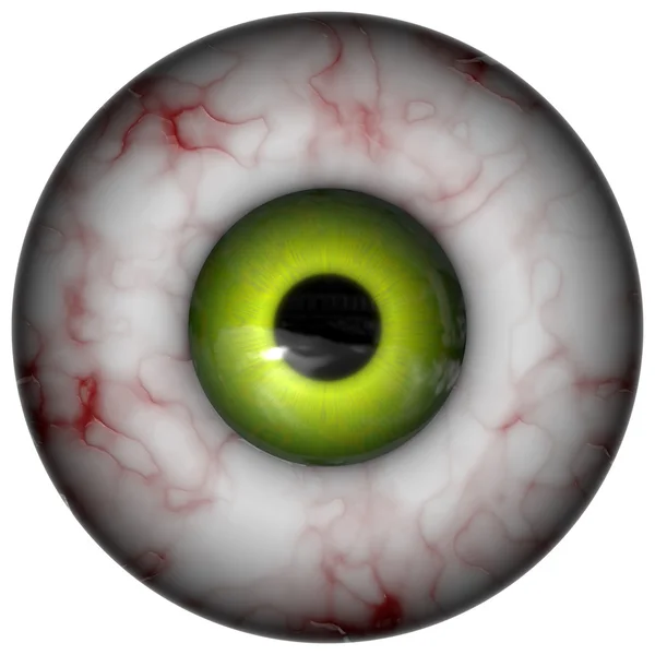 Illustrazione del bulbo oculare umano con iride verde — Foto Stock