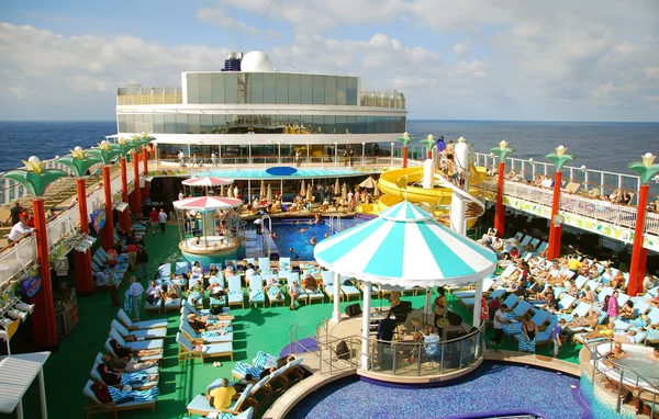 Top deck of passenger cruise ship — Stock Photo, Image