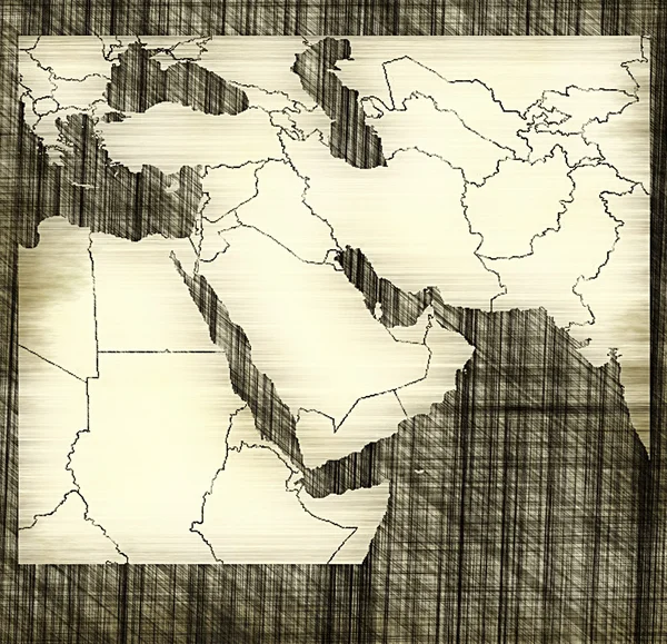 Σκίτσο του χάρτη της Μέσης Ανατολής — Φωτογραφία Αρχείου