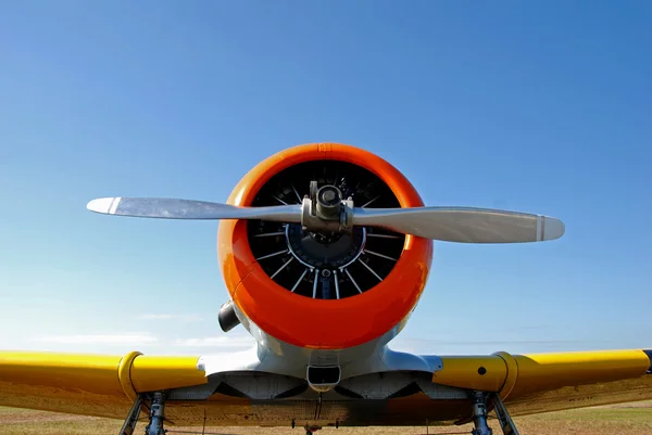 Front view of classic warplane — Stock Photo, Image