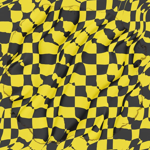 黄色和黑色方格的旗 — 图库照片