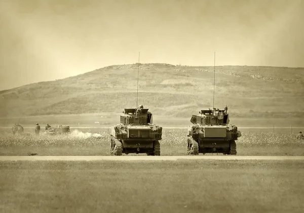 Tancuri în luptă — Fotografie, imagine de stoc