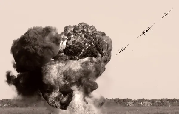 Letecké bombardování — Stock fotografie